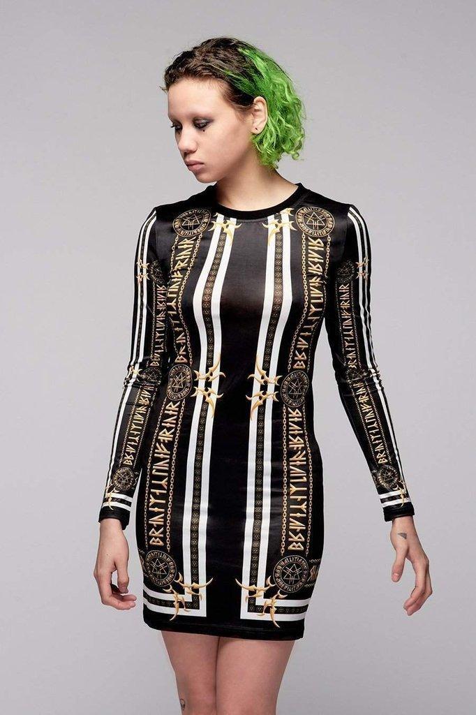 Stay Gold Dress-Long Clothing-Dark Fashion Clothing