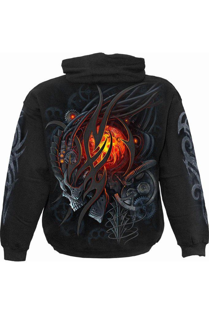 Steampunk Skull - Hoody Black-Spiral-Dark Fashion Clothing