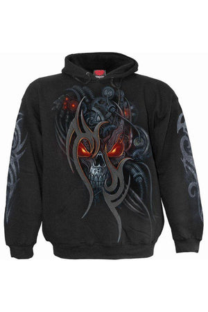 Steampunk Skull - Hoody Black-Spiral-Dark Fashion Clothing