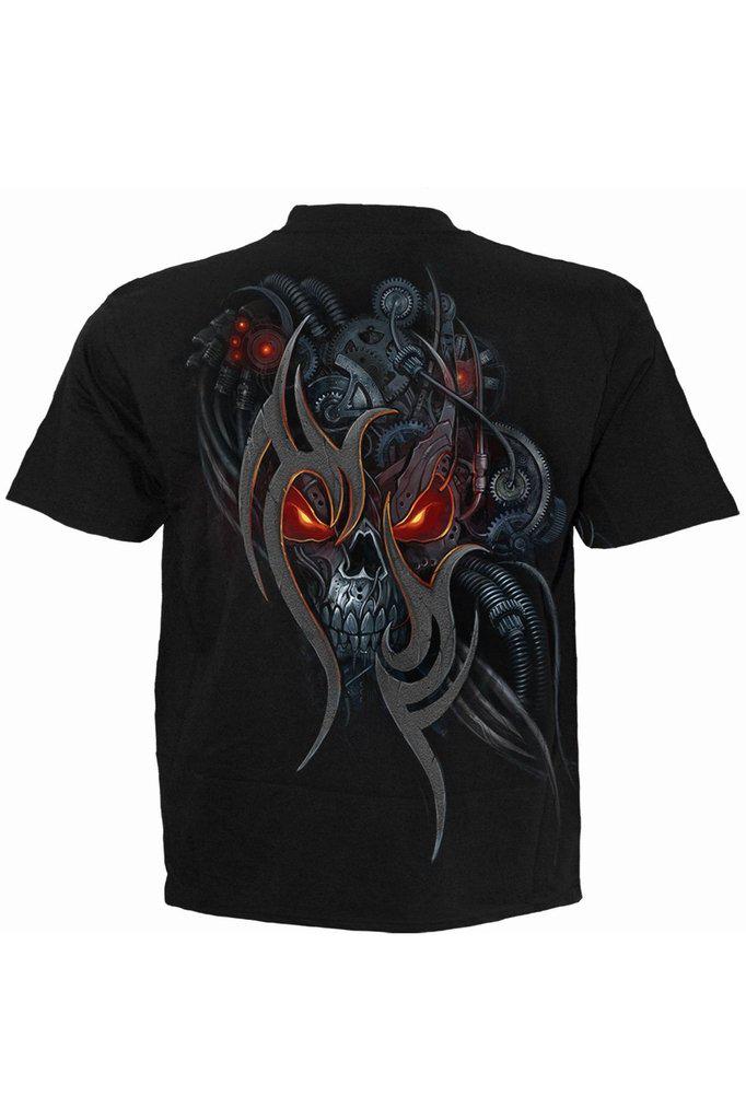 Steampunk Skull - T-Shirt Black-Spiral-Dark Fashion Clothing