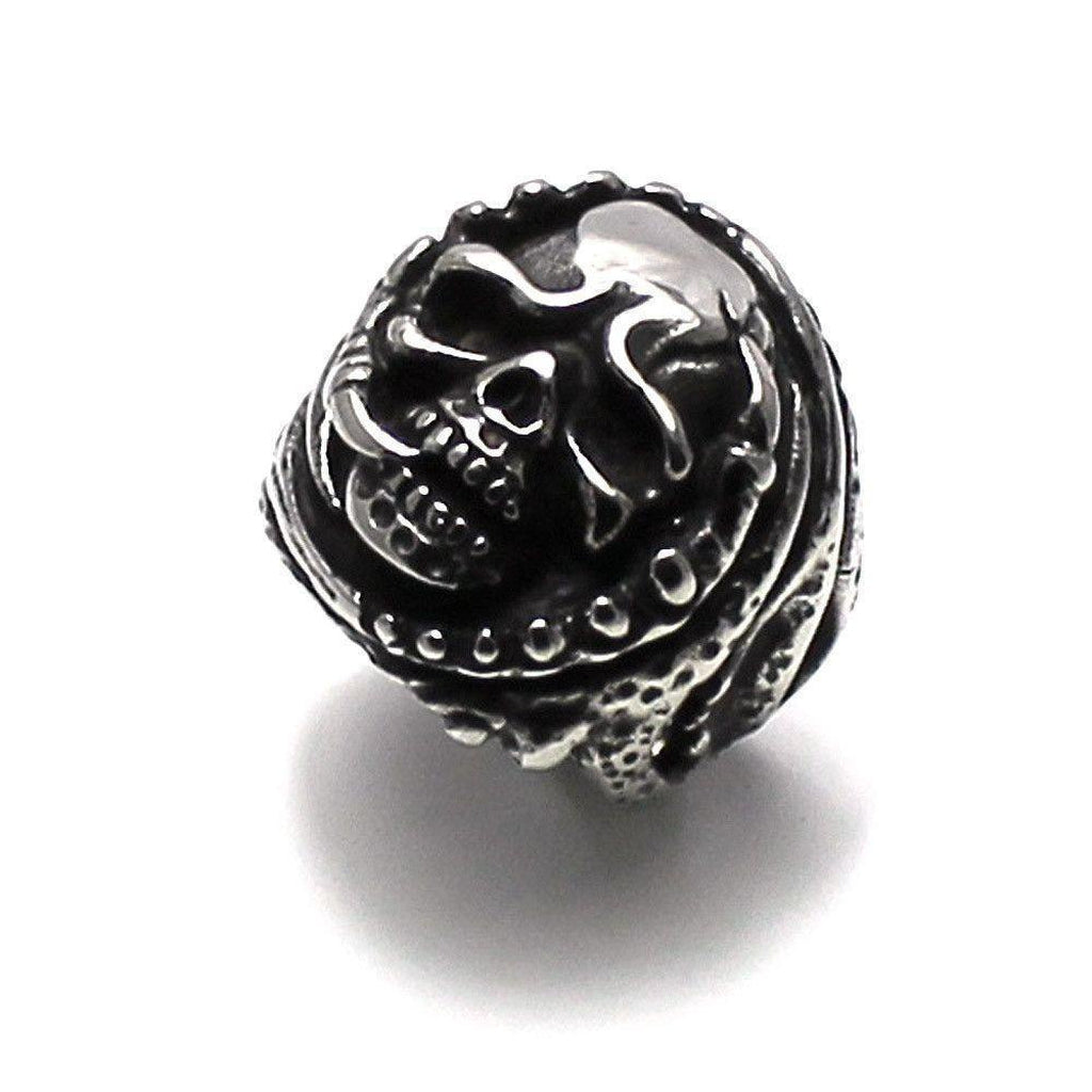 Steel Skull Ring With Claws-Badboy-Dark Fashion Clothing