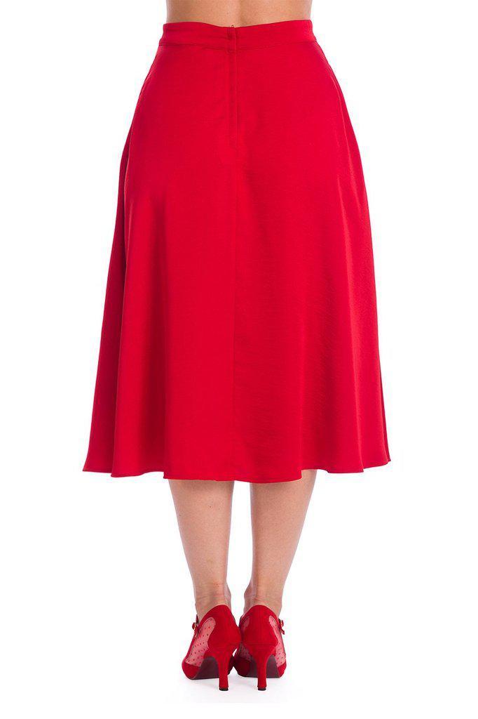 Strawberry Red Swing Skirt-Banned-Dark Fashion Clothing