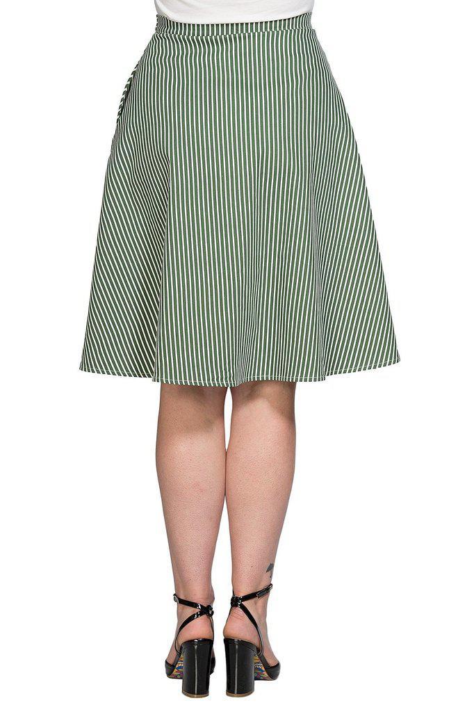 Stripe And Ripe Wrap Skirt-Banned-Dark Fashion Clothing