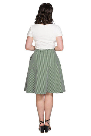 Stripe And Ripe Wrap Skirt-Banned-Dark Fashion Clothing