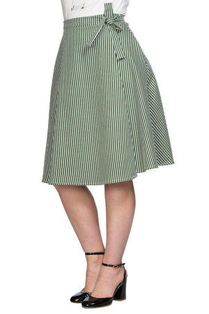 Stripe And Ripe Wrap Skirt-Banned-Dark Fashion Clothing