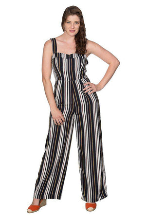 Stripe Playsuit-Banned-Dark Fashion Clothing