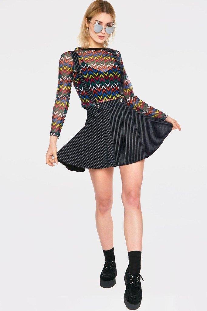 Stripes 'N' Suspenders Skirt-Jawbreaker-Dark Fashion Clothing