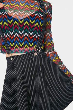 Stripes 'N' Suspenders Skirt-Jawbreaker-Dark Fashion Clothing