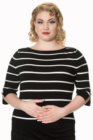 Stripes Please Knit Plus Size Jumper-Banned-Dark Fashion Clothing