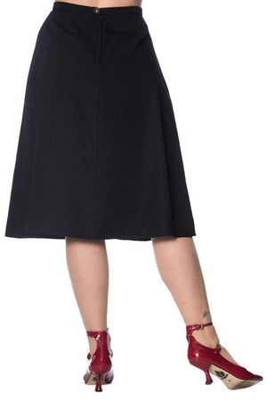 Sue-Ellen Bias Cut Skirt-Banned-Dark Fashion Clothing