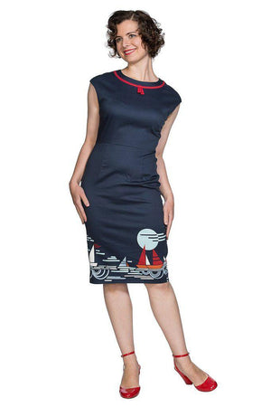Summer Sail Pencil Dress-Banned-Dark Fashion Clothing