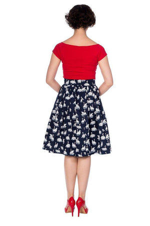 Summer Swan Pleated Skirt-Banned-Dark Fashion Clothing
