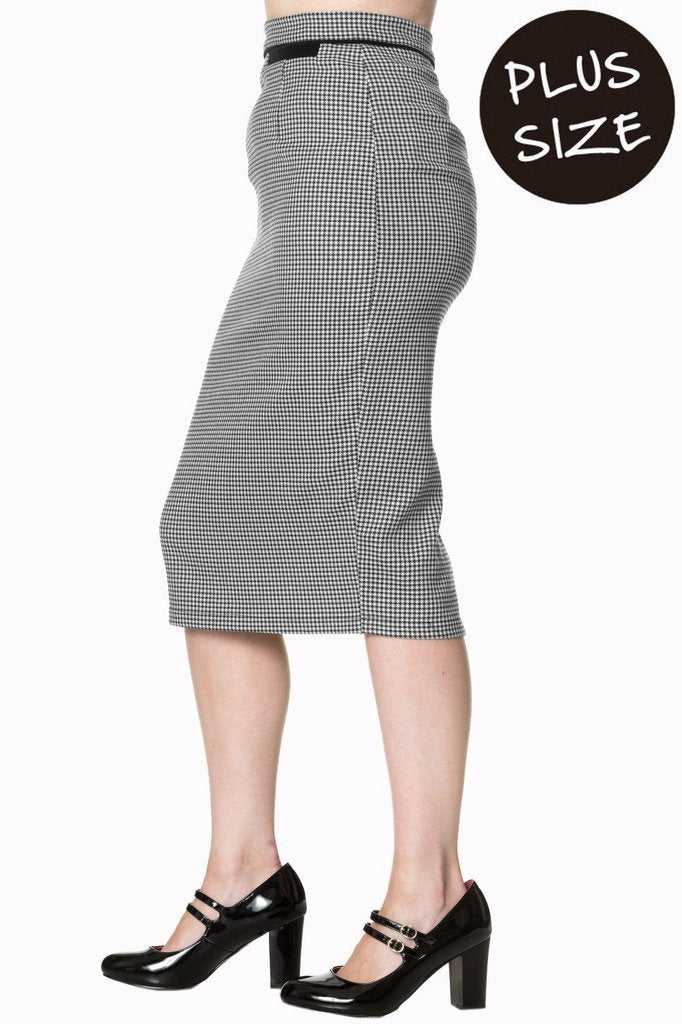 Swept Off Her Feet Plus Size Pencil Skirt-Banned-Dark Fashion Clothing