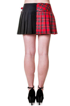 Tartan Buckle Mini Skirt-Banned-Dark Fashion Clothing