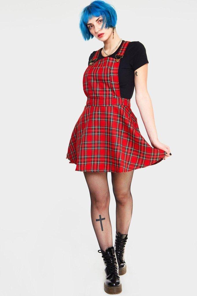 Tartan Paint Plaid Overalls-Jawbreaker-Dark Fashion Clothing