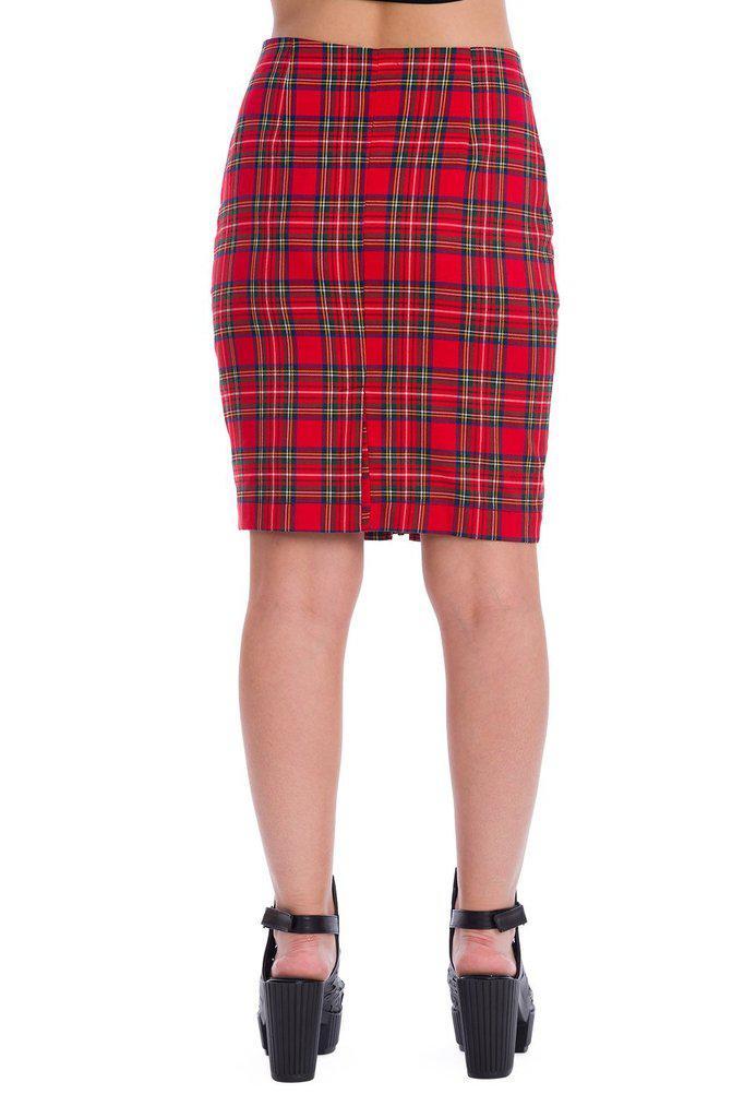 Tartan Zip Skirt-Banned-Dark Fashion Clothing