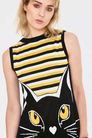 Telepathic Cat Dress-Jawbreaker-Dark Fashion Clothing