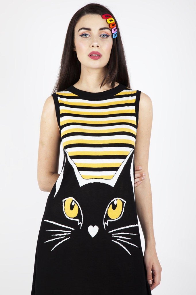 Telepathic Cat Dress-Jawbreaker-Dark Fashion Clothing