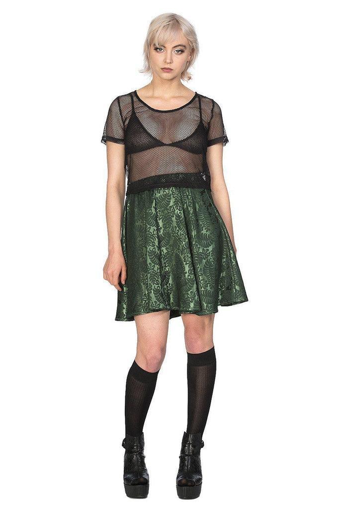 Temptress Crop Top-Banned-Dark Fashion Clothing