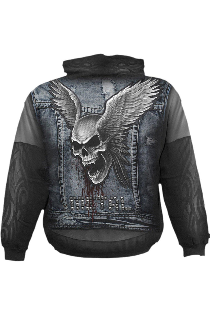 Thrash Metal - Allover Hoody Black-Spiral-Dark Fashion Clothing