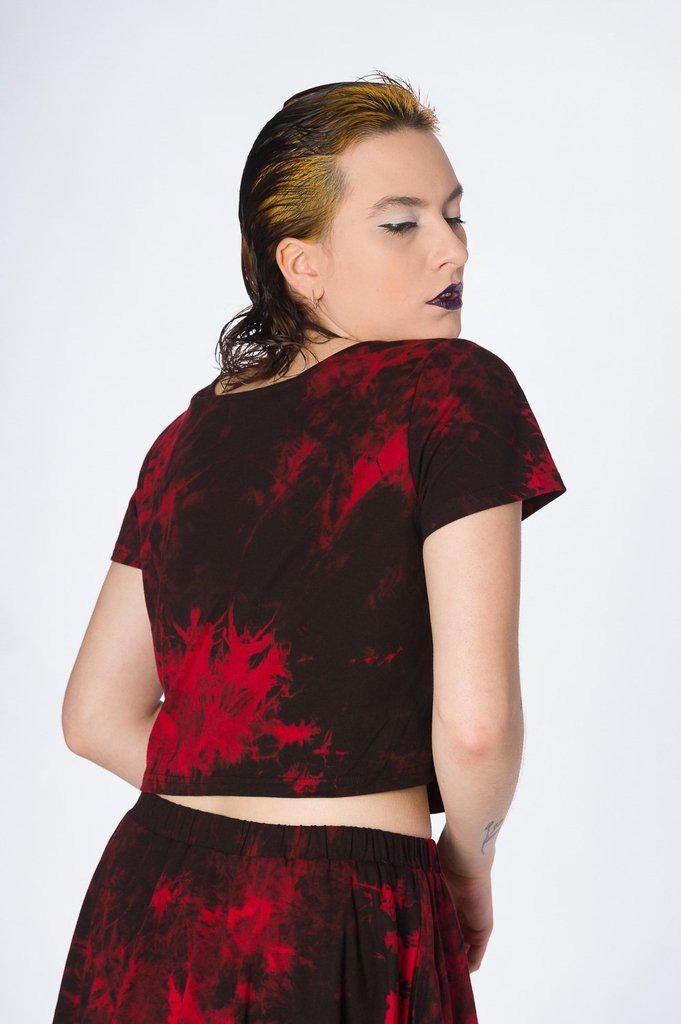 Tie Dye Crop Top-Banned-Dark Fashion Clothing