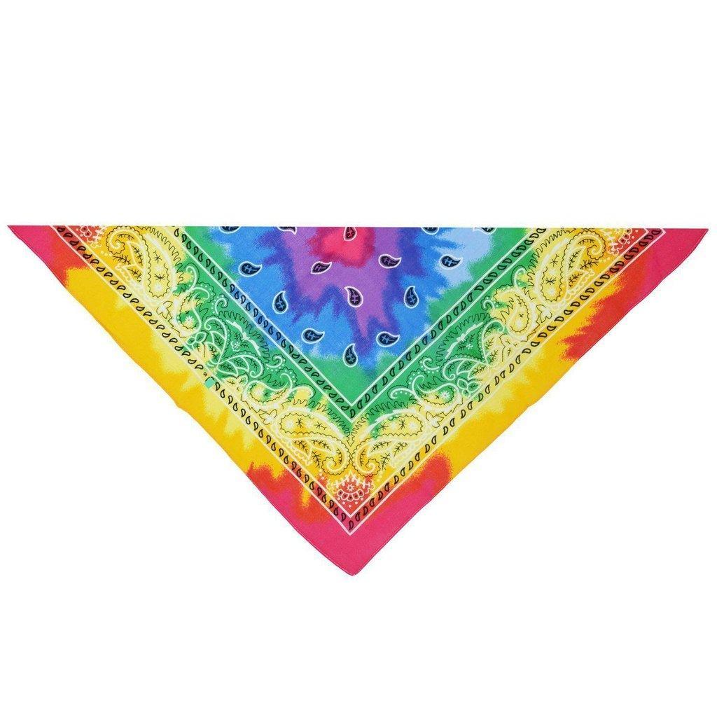 Tie Dye Design Rainbow Cotton Bandana - Everard-Dr Faust-Dark Fashion Clothing