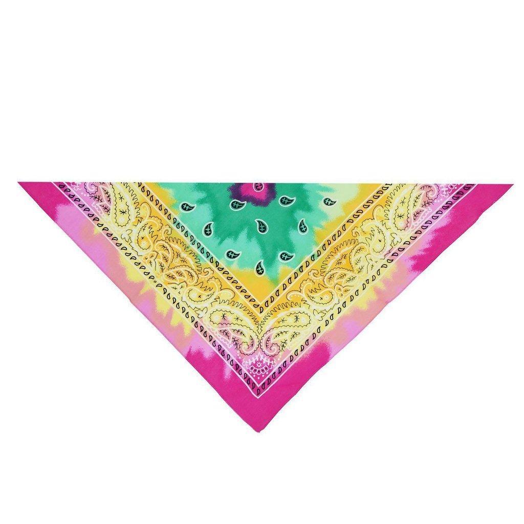 Tie Dye Rainbow Cotton Bandana - Everard-Dr Faust-Dark Fashion Clothing