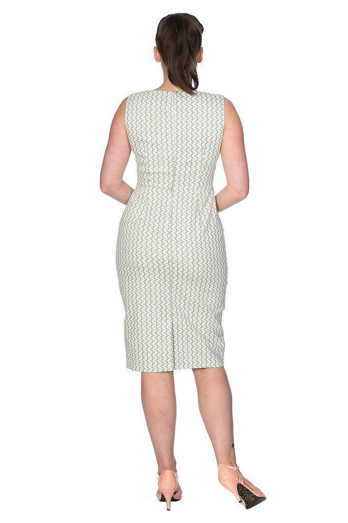 Tile Print Wiggle Dress-Banned-Dark Fashion Clothing