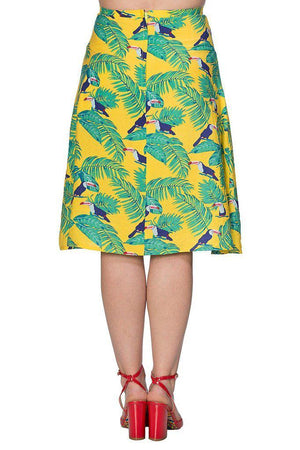 Toucan All Over Skirt-Banned-Dark Fashion Clothing