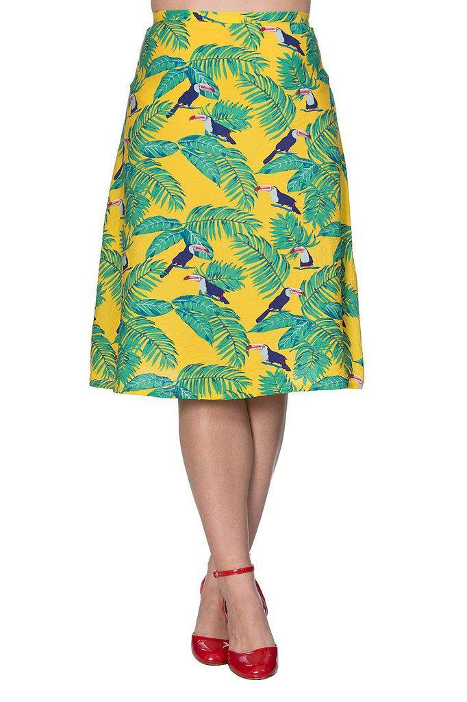Toucan All Over Skirt-Banned-Dark Fashion Clothing