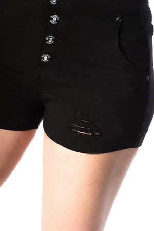 Trashed & Ragged Shorts-Banned-Dark Fashion Clothing