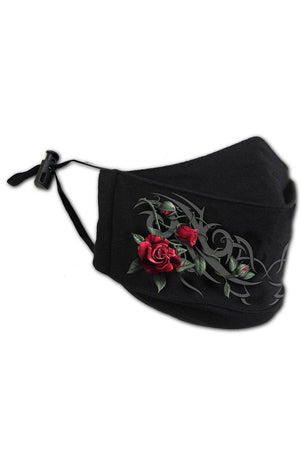 Tribal Rose - Premium Cotton Fashion Mask with Adjuster-Spiral-Dark Fashion Clothing