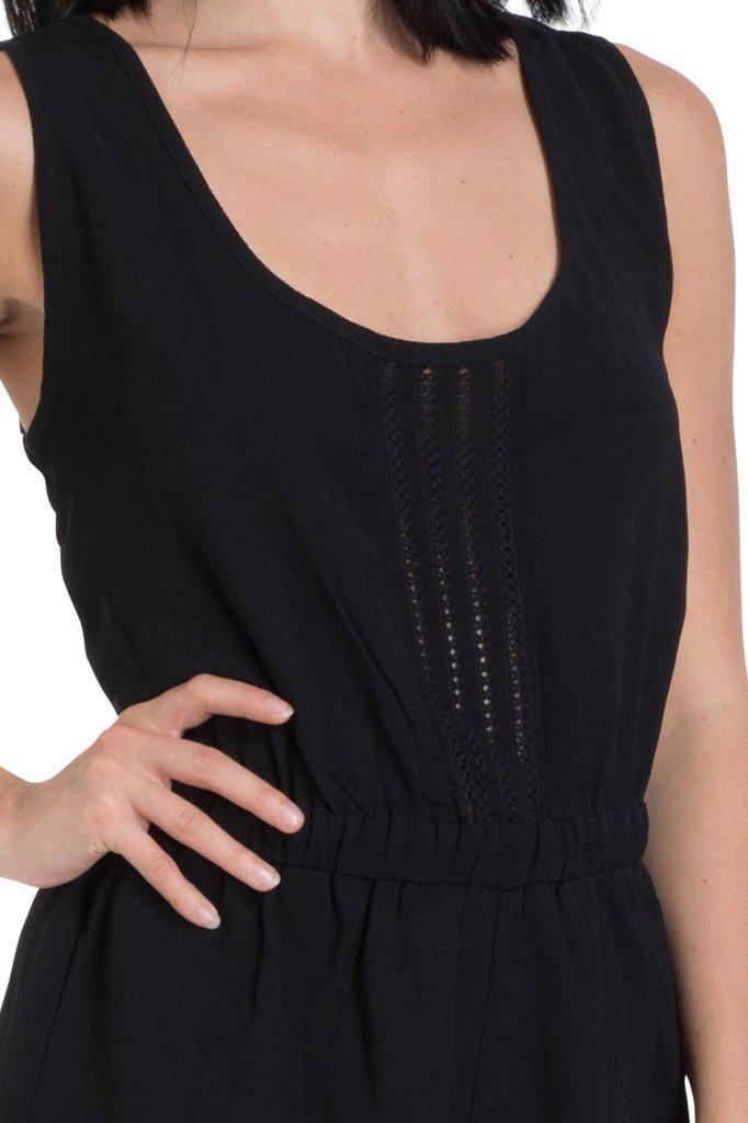 Trim And Black Crepe Playsuit-Jawbreaker-Dark Fashion Clothing