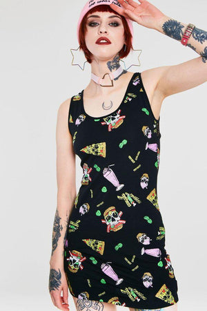 Twisted Fast Food Cut Out Dress-Jawbreaker-Dark Fashion Clothing