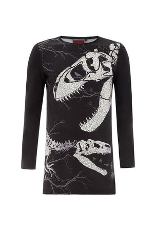 Unisex Dino Bones Long Sleeve Sweatshirt-Jawbreaker-Dark Fashion Clothing
