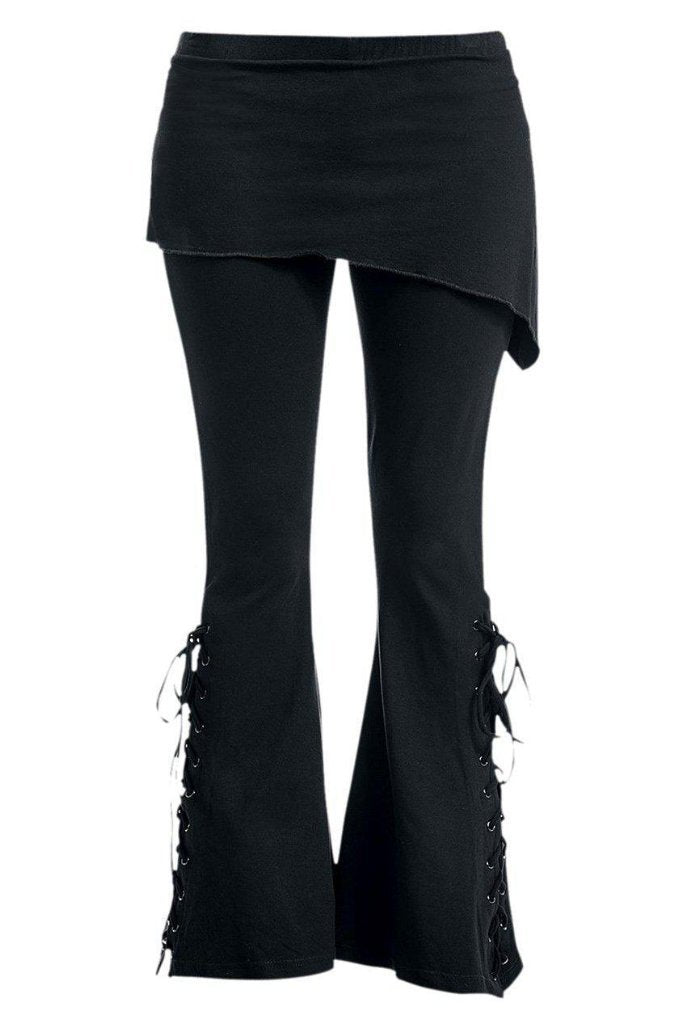 Urban Fashion - 2In1 Boot-Cut Leggings With Micro Slant Skirt-Spiral-Dark Fashion Clothing