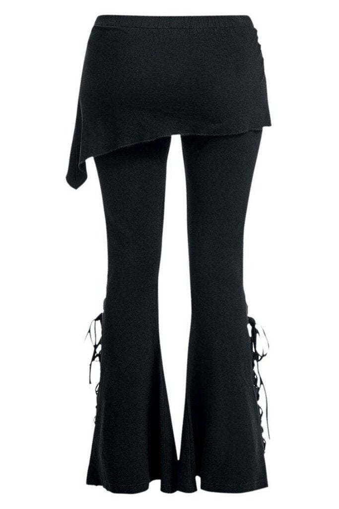 Urban Fashion - 2In1 Boot-Cut Leggings With Micro Slant Skirt-Spiral-Dark Fashion Clothing