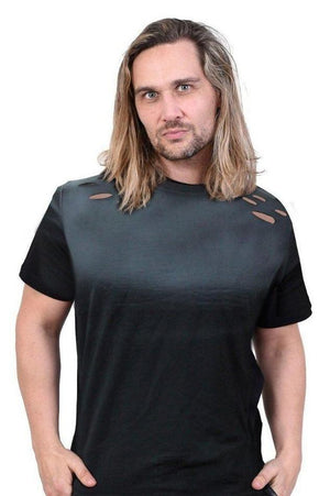 Urban Fashion - Distressed Spray On T-Shirt-Spiral-Dark Fashion Clothing