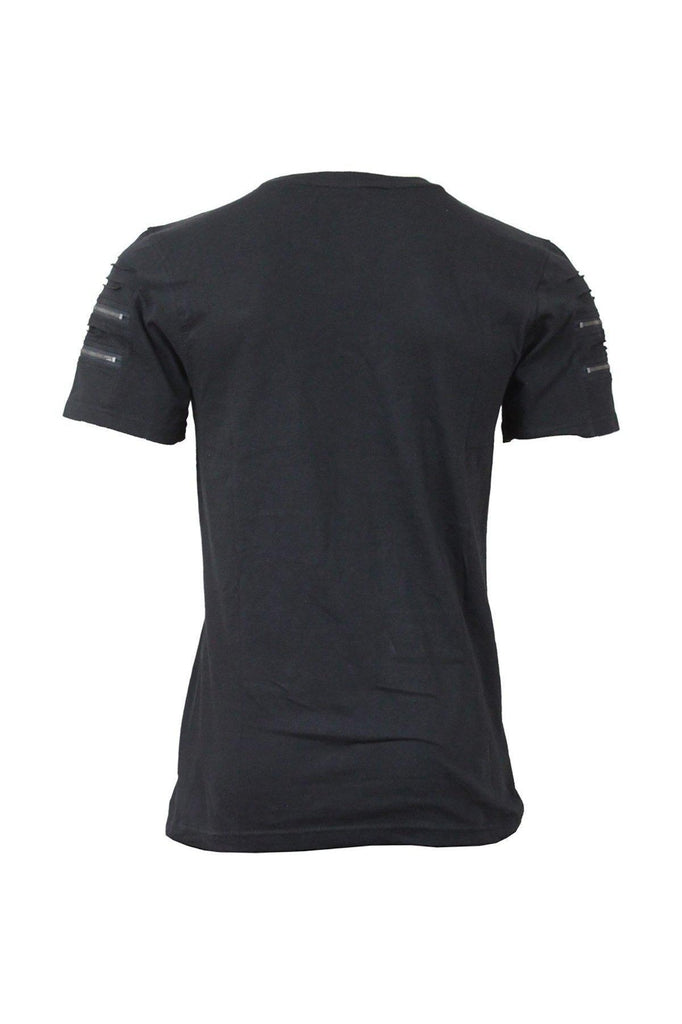 Urban Fashion - Twin Zipper Sleeve Fashion Tee-Spiral-Dark Fashion Clothing