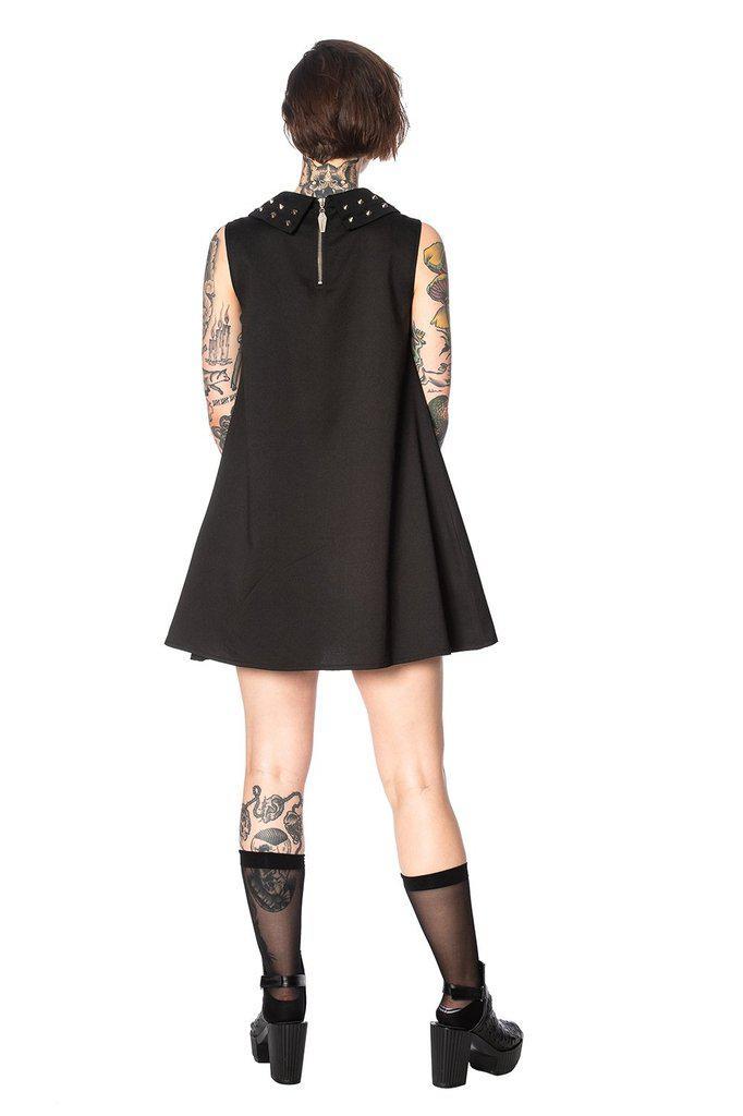 Urban Vamp Collar Studs Dress-Banned-Dark Fashion Clothing