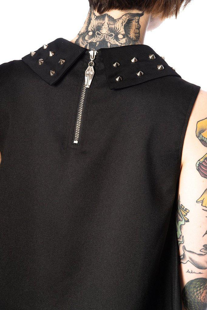 Urban Vamp Collar Studs Dress-Banned-Dark Fashion Clothing