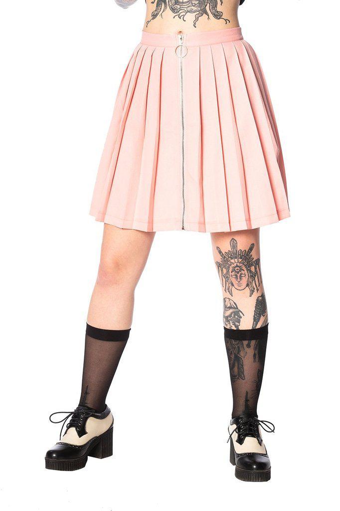 Urban Vamp Pleats Skirt-Banned-Dark Fashion Clothing