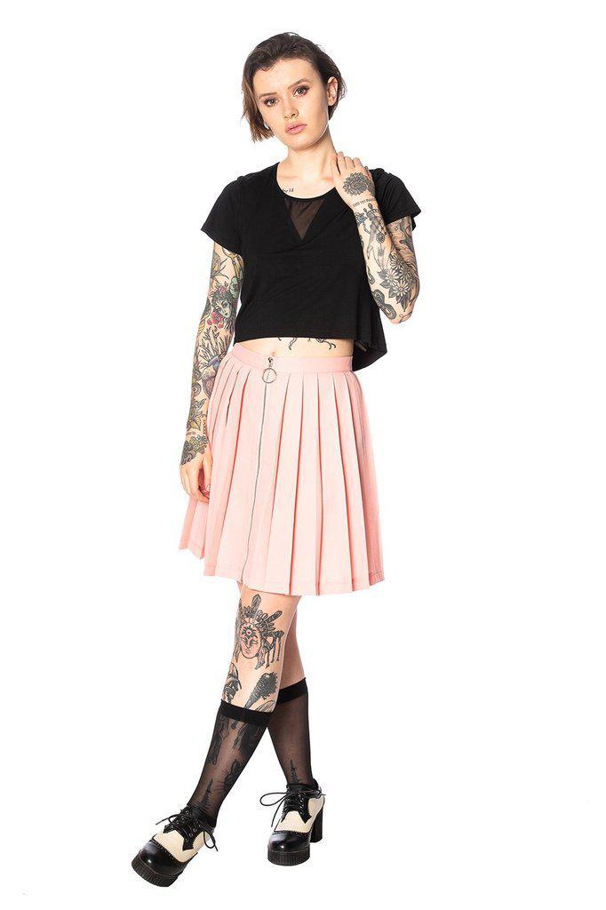 Urban Vamp Pleats Skirt-Banned-Dark Fashion Clothing