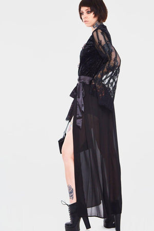 Vamped Chiffon Coordinate Skirt-Jawbreaker-Dark Fashion Clothing