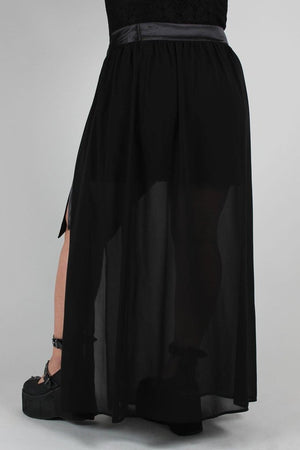 Vamped Chiffon Coordinate Skirt-Jawbreaker-Dark Fashion Clothing