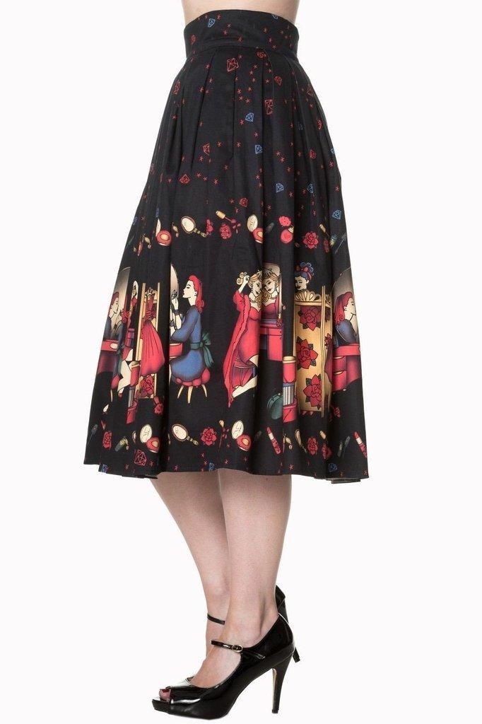 Vanity Swing Skirt-Banned-Dark Fashion Clothing