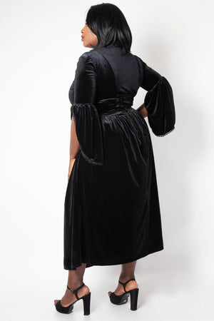 Velvet & Satin Maiden Dress-Jawbreaker-Dark Fashion Clothing