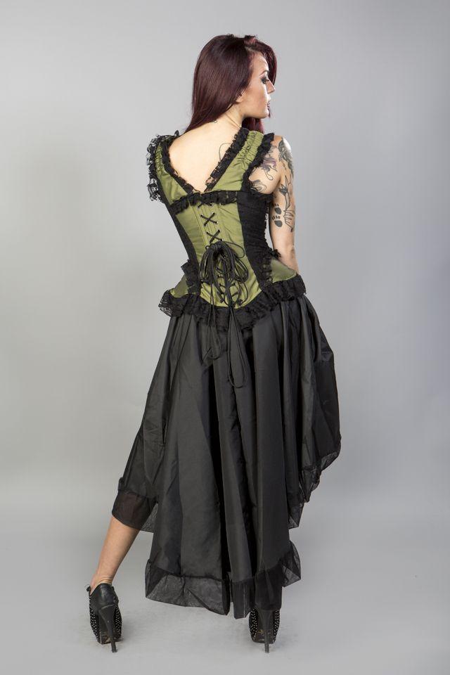 Venice Burlesque Overbust Corset In Taffeta-Burleska-Dark Fashion Clothing