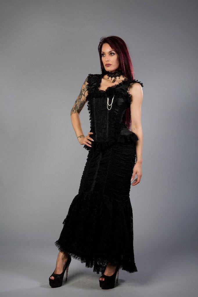 Venice Burlesque Overbust Corset In Taffeta-Burleska-Dark Fashion Clothing
