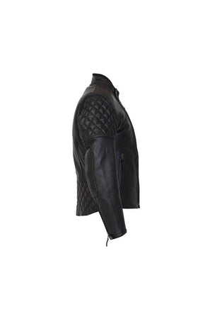 Venturi Men’s Black Leather Motorcycle Jacket-Skintan Leather-Dark Fashion Clothing